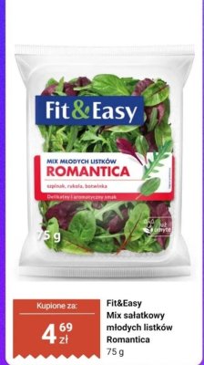 Mix sałatkowy młodych listków Romantica Fit&Easy 75 g promocja w Dino