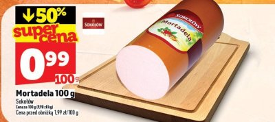 Mortadela 100 g Sokołów promocja w TOPAZ