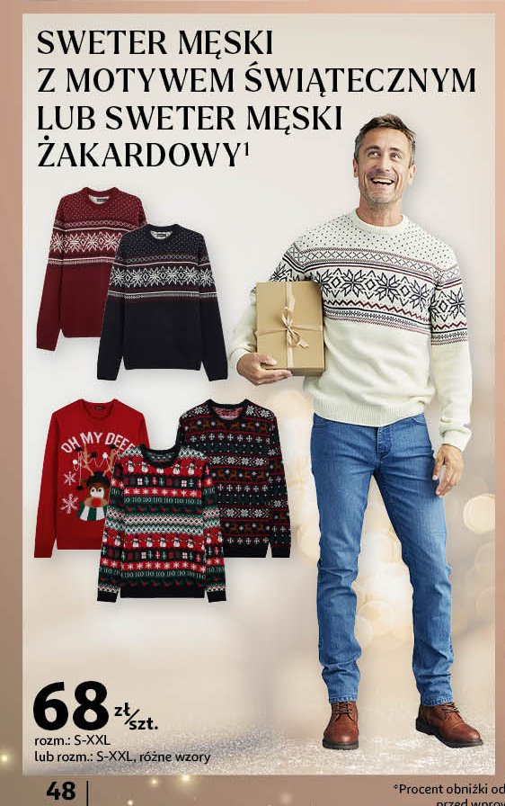 Sweter męski żakardowy s-xxl Auchan inextenso promocja w Auchan