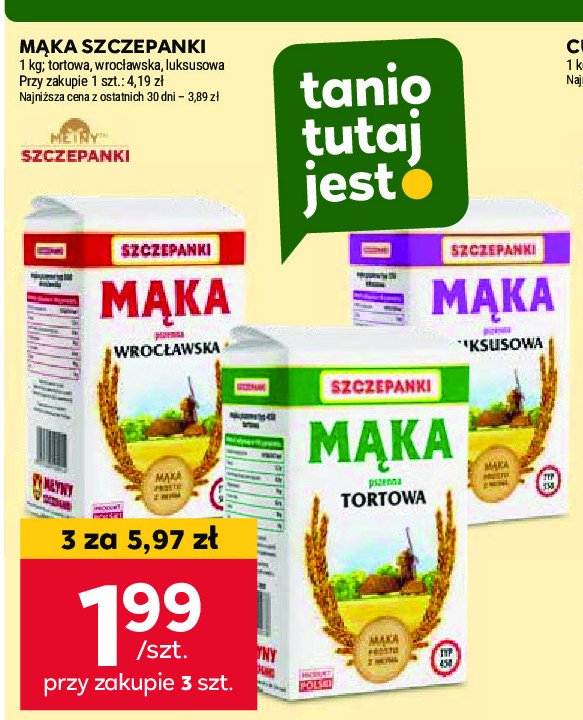 Mąka luksusowa Szczepanki promocja w Stokrotka