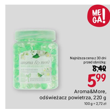 Odświeżacz jaśmin grejpfrut konwalia Aroma & more promocja