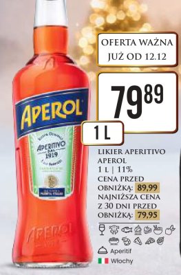 Likier Aperitivo Aperol 1 l promocja w Dino