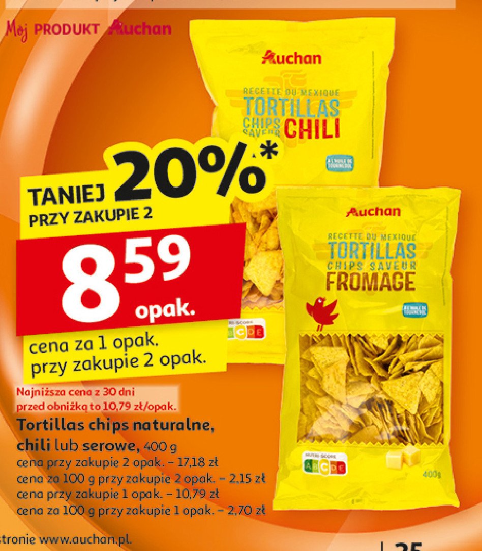 Tortilla chips chili Auchan promocja