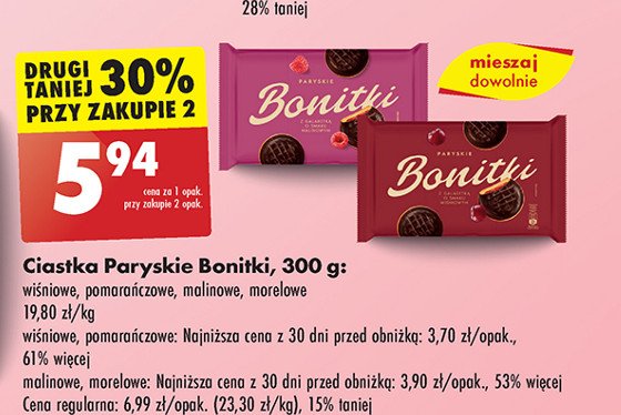 Ciastka paryskie morelowe Bonitki promocja