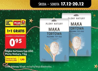 Mąka tortowa typ 450 Płony Natury, 1 kg promocja w Biedronka