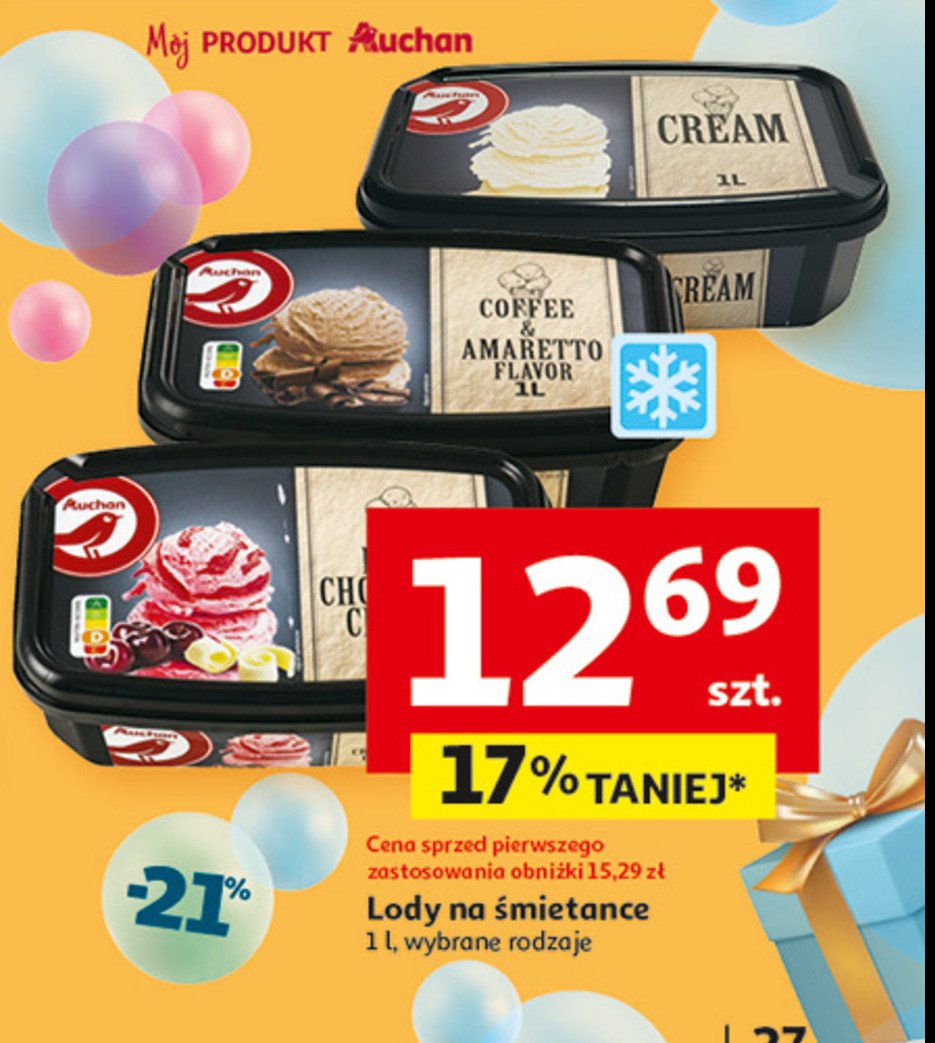 Lody na śmietanie cream Auchan promocja w Auchan