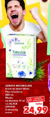 Zestaw roślinne ukojenie: krem na dzień+płyn micelarny+maska na tkaninie Soraya naturalnie promocja