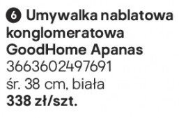 Umywalka nablatowa konglomeratowa GoodHome Apanas promocja w Castorama