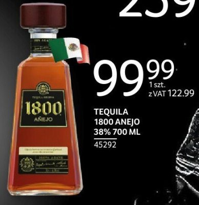 Tequila TEQUILA 1800 AÑEJO 38% 700 ML promocja w Selgros