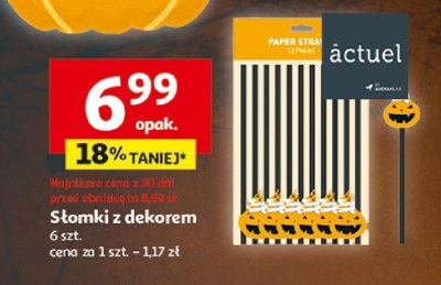 Słomki z dekorem 6 szt. Actuel promocja w Auchan