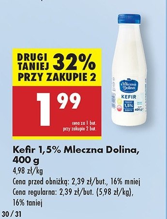 Kefir 1.5% Mleczna dolina promocja w Groszek