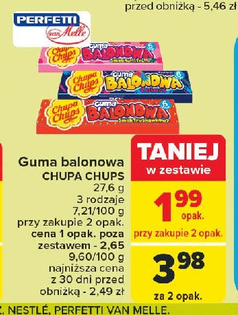 Guma balonowa truskawkowa Chupa chups promocja