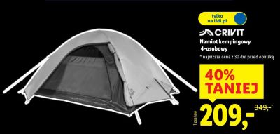 Namiot kempingowy 4-osobowy  promocja w Lidl