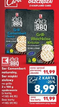 Ser camembert na grill naturalny K-classic let's bbq promocja