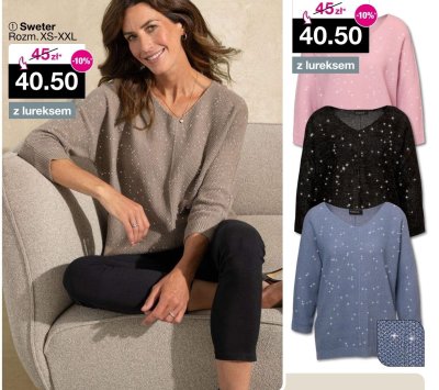 Sweter z lureksem promocja w Woolworth