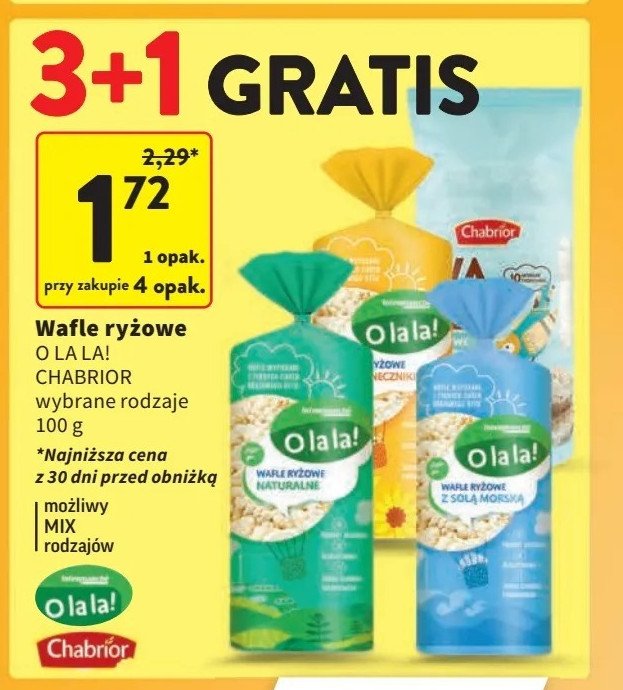 Wafle ryżowe ze słonecznikiem O la la! promocja w Intermarche