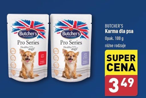 Karma dla psa z wołowiną Butcher's pro series promocja w Aldi