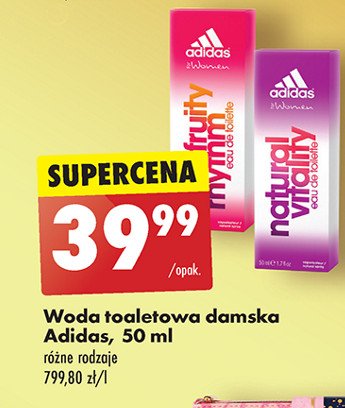 Woda toaletowa Adidas natural vitality Adidas cosmetics promocja w Biedronka