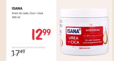 Krem do ciała ISANA Cica + Urea promocja w Rossmann