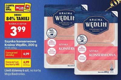 Szynka konserwowa Kraina Wędlin promocja w Biedronka