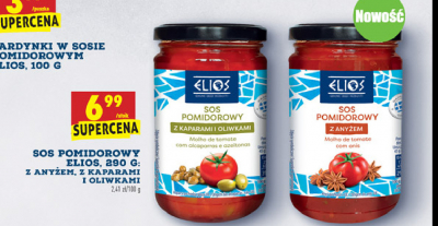 Sos pomidorowy z kaparami i oliwkami Elios promocja