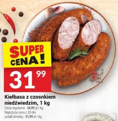 Kiełbasa z czosnkiem niedźwiedzim, 1 kg promocja w Twój Market