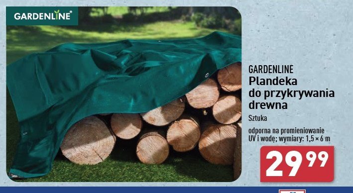 Plandeka do przykrycia drewna 1.5 x 6 m Gardenline promocja