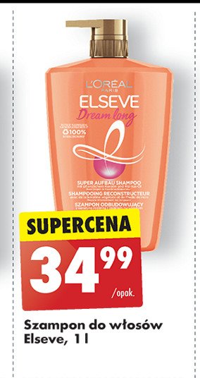 Szampon odbudowujący keratyna roślinna witaminy olejek rycynowy L'oreal elseve dream long promocja