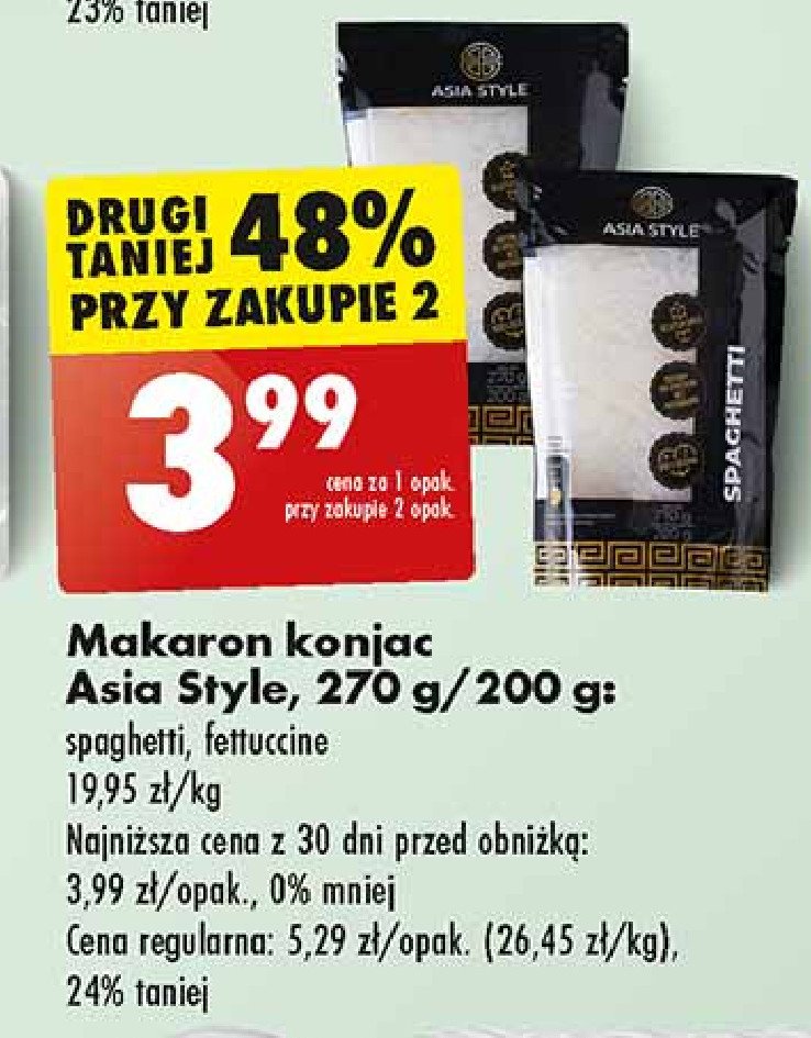 Makaron konjac fettuccine Asia style promocja