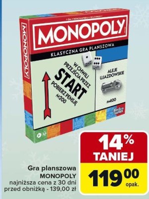 Gra planszowa MONOPOLY klasyczna Hasbro Gaming promocja w Carrefour