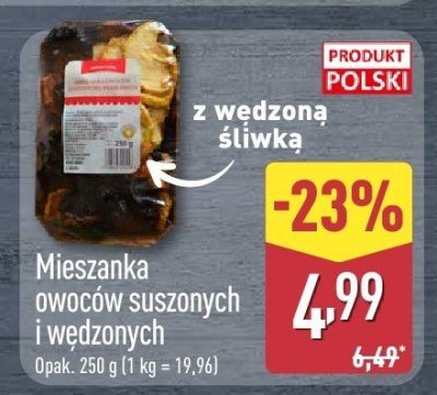 Mieszanka owoców suszonych i wędzonych promocja w Aldi