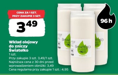Wkład olejowy do zniczy Światełko promocja w Netto