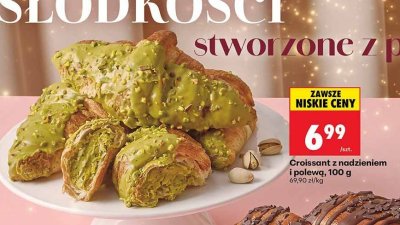 Croissant z nadzieniem i polewą, 100 g promocja w Biedronka