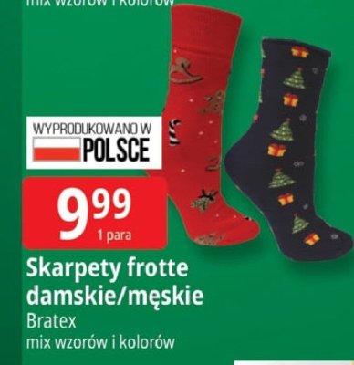 Skarpety frotte damskie/męskie Bratex promocja w Leclerc