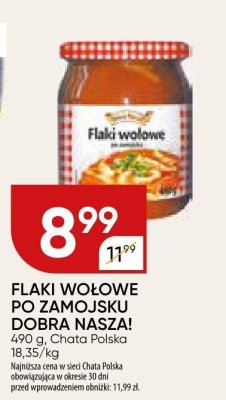 Flaki wo艂owe promocja w Chata Polska