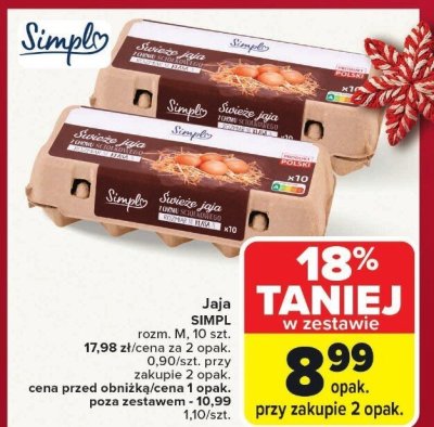 Jaja SIMPL rozm. M, 10 szt. promocja w Carrefour Market