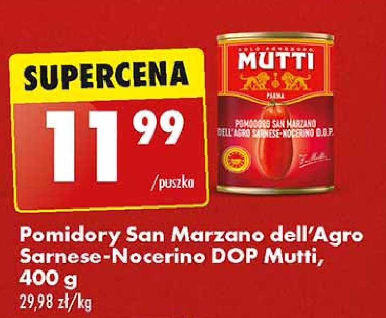 Pomidory san marzano Mutti promocja w Biedronka