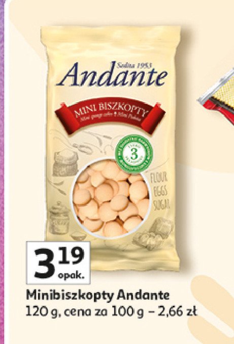 Biszkopty mini Andante promocja w Auchan