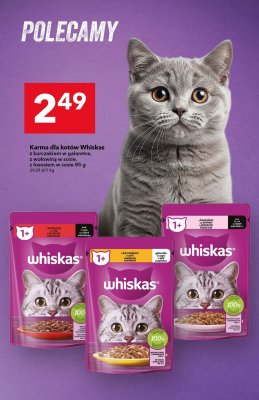Karma dla kotów Whiskas z wołowiną w sosie 85g promocja w LEWIATAN