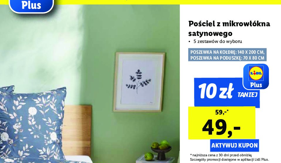 Komplet po艣cieli satynowej 140 x 200 cm + 70 x 80 cm promocja
