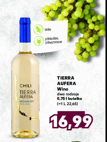 Wino półwytrawne TIERRA AUFERA CHILE SAUVINGON BLANC promocja