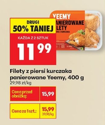 Filety z piersi kurczaka panierowane Yeemy, 400 g promocja w Biedronka