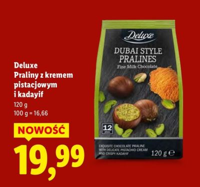 Praliny z kremem pistacjowym i kadayif promocja w Lidl