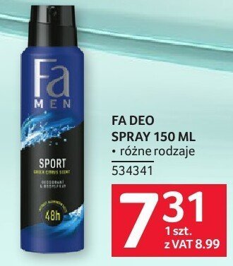 Dezodorant FA Deo Spray 150 ml różne rodzaje promocja w Selgros