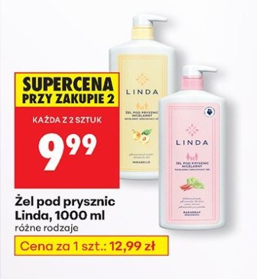 Żel pod prysznic Linda 1000 ml różne rodzaje promocja w Biedronka