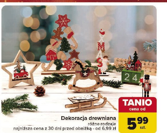 Dekoracja drewniana promocja w Carrefour