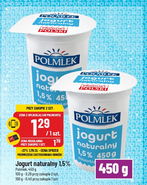 Jogurt naturalny Polmlek promocja w POLOmarket