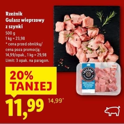 Gulasz wieprzowy z szynki Rzeźnik promocja w Lidl