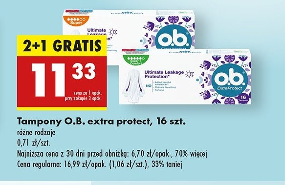 Tampony super+ comfort O.b. extra protect promocja