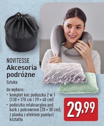Komplet koc poduszka 2w1 Novitesse promocja w Aldi